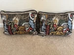 Travis Spencer Christmas Throw Pillow Tapestry Santa Bear Holiday Black Set Of 2. Fixed Price $28.99.