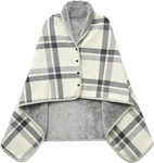 Xing Ye Chuan Fleece Wearable Blanket, Comfy Poncho Throw With Buttons, White. Fixed Price $21.46.