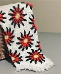 Vintage Handmade Crochet 3D Poinsettia Christmas Afghan Blanket Throw 60 X 48. Fixed Price $49.99.