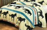 Western Cowboy Running Wild Horse Lightweight Fleece Blanket Bedroom Decor Queen. Fixed Price $69.99.