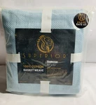Home City Superior Cotton Throw Basket Weave 50X60 Light Blue. Fixed Price $32.60.