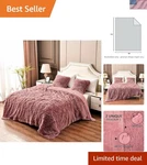 Lavish Pink King Faux Fur Blanket, 2-LAYER Design, 90"X104" For All Seasons. Fixed Price $124.99.