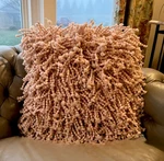 Throw Pillow Pink 20"X20" Oversize Braided Shag Square - Mina Victory. Fixed Price $18.99.