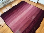 Vintage Knit Crochet Burgandy Violet Rose Afgan Throw Blanket Large 75 X 73. Fixed Price $20.00.