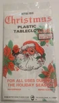 Vintage Christmas Plastic Table Cover Santa Poinsettia - 52 X 70 Better Homes. Fixed Price $9.99.