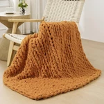 Bigacogo Chunky Throw Blanket For Couch, 40X40 Inches, 100% Hand Knitted.... Fixed Price $39.50.