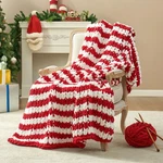 Chunky Knit Throw Blanket 50 X60 Soft Chenille Red White Stripe Home Couch Rope. Fixed Price $89.99.