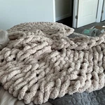 Brand New Chunky Knit Cable 50X60 Blanket Throw Afghan Hand Crocheted. Fixed Price $75.00.