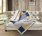 Virah Bella - Garden Walk In Bluebell Quilted Sherpa Throw Blanket 50"X60". Fixed Price $39.95.