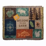 Country Cabin Tapestry Throw Blanket - 50" X 60". Fixed Price $59.95.
