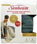 Sunbeam Microplush Foot Pocket Heated Throw Blanket (grey ). Fixed Price $44.99.
