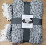 Threshold Marled Boucle End Of Bed Throw Blanket 60 X 80 W/fringe Gray. Fixed Price $20.00.