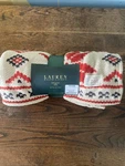 Ralph Lauren Throw Blanket 100% Polyester 60 X 70 In Cream Red Nordic Pattern. Fixed Price $46.00.