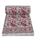 Indian Kantha Quilt Ethnic Floral Print Cover Bohemian Home Bedding Blanket. Fixed Price $61.37.
