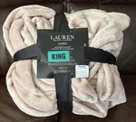 Lauren Ralph Classic Micromink Polyester King Blanket Blush Pink Soft New. Fixed Price $64.99.