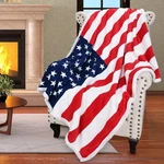 Catalonia Patriotic Us Flag Blanket, American National Throws, Sherpa. Fixed Price $29.59.