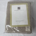 Concierge Collection Basketweave Blanket 100% Cotton King/cal Tan/cream. Fixed Price $55.00.
