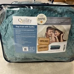 Quility 86" X 92" 7 Layer 25LBS Weighted Plush Soft Aqua/ Gray Blanket. Fixed Price $65.00.