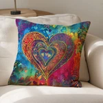 70S Hippie Heart Throw Pillow, 3 Sizes, Bohemian Meditation Cushion W/ Insert. Fixed Price $47.75.