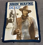 American Cowboy John Wayne Duke Blue Beige Fleece Throw Lap Blanket. Fixed Price $14.99.