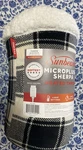 Sunbeam Heated Blanket - Sherpa, Microplush Black Buffalo Checker, 50" X 60. Fixed Price $30.95.