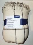 100% Wool Casper Sleep Inc. Marshmallow Pinstripe Plaid Throw Blanket 50"X70". Fixed Price $29.00.