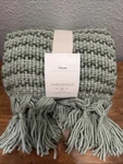 Threshold Studio Mcgee Sage Green & Olive Woven Fringe Throw 50 X60 . New. Fixed Price $13.99.
