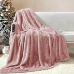 Exclusivo Mezcla Plush Fuzzy Fleece Throw Blanket Extra 50X70 In, Dusty Pink. Fixed Price $17.38.