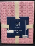 Carol & Frank Textured Waffle Throw Blanket Pink 50" 60" Home Bedding Decor. Fixed Price $39.95.