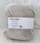 Calvin Klein Oversized Solid Taupe Ultra Soft Plush King Blanket Nip. Fixed Price $106.25.