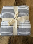 Lush Decor Boho Coastal Farmhouse Striped Kanta Pick Stitched Throw Gray Blanket. Fixed Price $27.59.