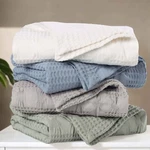 Mai Geometric Waffle Medium Weight Cotton Blanket Or Sofa Bed Throw. Fixed Price $88.20.
