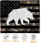 American Bear Fleece Throw Blanket Camouflage Soft 80"X60" 80X60. Fixed Price $13.99.