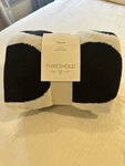 Threshold 60X50" Geometric Jacquard Knit Reversible Throw Blanket, Black New!. Fixed Price $18.00.