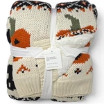 Pottery Barn Halloween Fair Isle Knit Throw Blanket 50X60 New. Fixed Price $79.00.