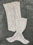 Adult Laghcat Mermaid Tail Blanket Blue Red Yellow White Rainbow Crochet Knit. Fixed Price $9.99.