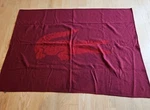 Lacoste Vtg. Crocalligator Logo Knit Throw 49" X 66" Deep Red Wool Blend Euc. Fixed Price $39.99.