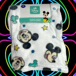 New Disney Baby Mickey Mouse Face Stars Dots Plush Blanket Toddler Blue Red. Fixed Price $23.22.