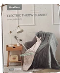 Maxkare Electric Heated Throw Blanket 50X60 Soft Warm Gray Open Box. Fixed Price $20.00.