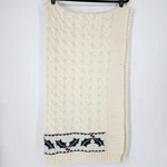 Blarney Woollen Mills The Christmas Aran Throw Holly Ivory Red 100% Merino. Fixed Price $52.49.