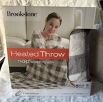 New Brookstone Nap Cozy Heated Plush Blanket Throw 50X60, 4 Settings. Fixed Price $50.00.