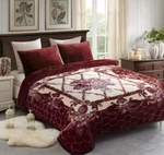 Jml Fleece King, 10 Pounds Heavy Plush Soft Blanket, Dark Purple Floral. Fixed Price $67.99.
