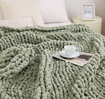 Admitrack Chunky Knit Blanket Throw, 100% Hand Chenille - New. Fixed Price $29.99.