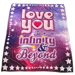 Love You To Infinity & Beyond Snuggle Hugs Fleece Blanket 49"X57" Soft Throw. Fixed Price $14.99.