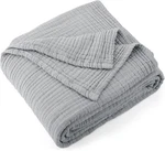 Carriediosa 100% Cotton Muslin Throw King 108 X 90 , Grey. Fixed Price $85.35.