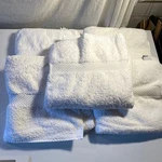 Set Of 5 Yves Delorme Etoile White Cotton Modal Bath Towels - Made In Turkey. Fixed Price $129.99.
