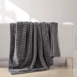 Jennifer Adams Luxe Faux Rabbit Fur Channel Luxury Throw, 60"X70" Gray 1727187. Fixed Price $49.95.