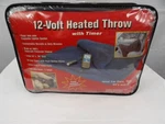 Trillium 12 Volt Heated Throw W/timer Black Fleece 42" X 52" New. Fixed Price $29.99.