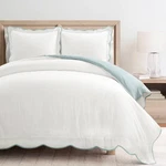 Lush Cor 3PC Full/queen Coastal Chic Scallop Edge Duvet Set. Fixed Price $62.99.