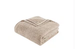 Burlington Tan Twin Polyester Berber Blanket. Fixed Price $34.99.